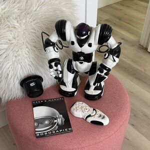 Black and White Robot with Remote